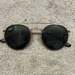 Ray-Ban Gold Frame Sunglasses with Dark Lenses